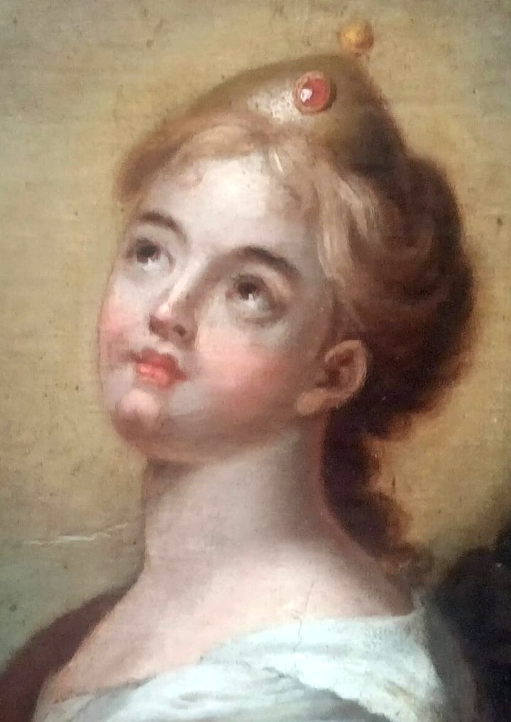Saint Cecilia In Ecstasy While Playing The Spinet. 18th-century Italian Or French School. -photo-2