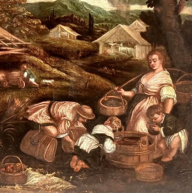 Les Vendanges - Jacopo del Ponte, dit Jacopo Bassano (1515-1582). Avec son cadre .-photo-4