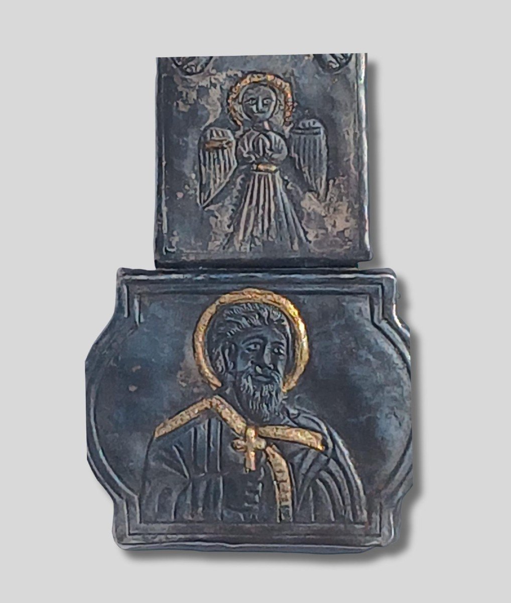 Croix Copte En Argent Gaufré Et Ciselé Avec Dorure. XIVe Siècle-photo-4