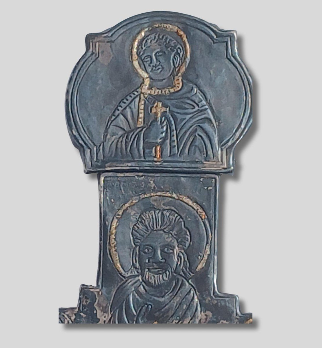 Croix Copte En Argent Gaufré Et Ciselé Avec Dorure. XIVe Siècle-photo-1