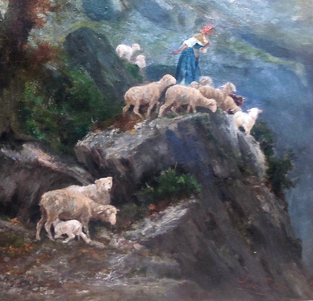 Antonino Leto, “grazing On Mount Solaro.” Oil On Canvas, 145x122 Cm.-photo-2