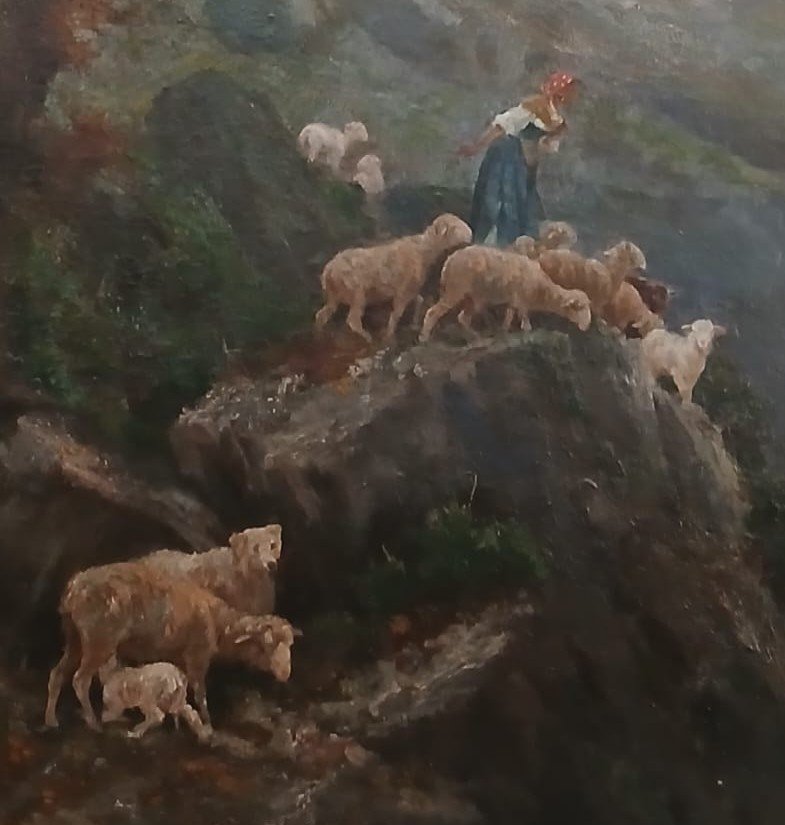 Antonino Leto, “grazing On Mount Solaro.” Oil On Canvas, 145x122 Cm.-photo-4