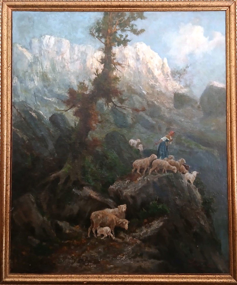 Antonino Leto, “grazing On Mount Solaro.” Oil On Canvas, 145x122 Cm.