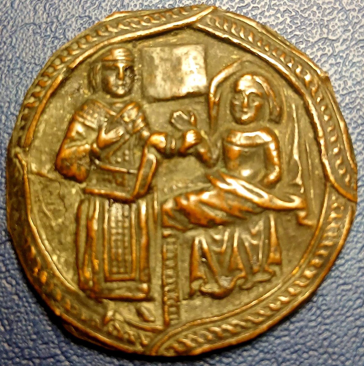 Saint Louis et scènes de miséricorde. Plaques de cuivre représentant le roi Louis IX. -photo-4