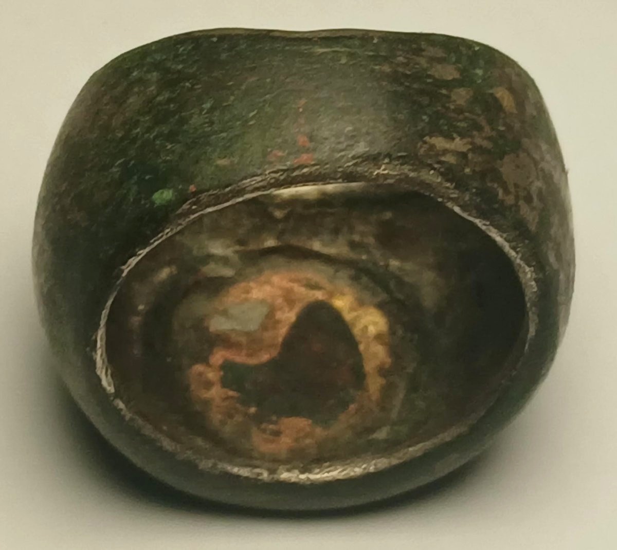 Silver Templar Pinky Ring With A Cross-shaped Seal Surrounded By Small Beads. 13th Century-photo-2
