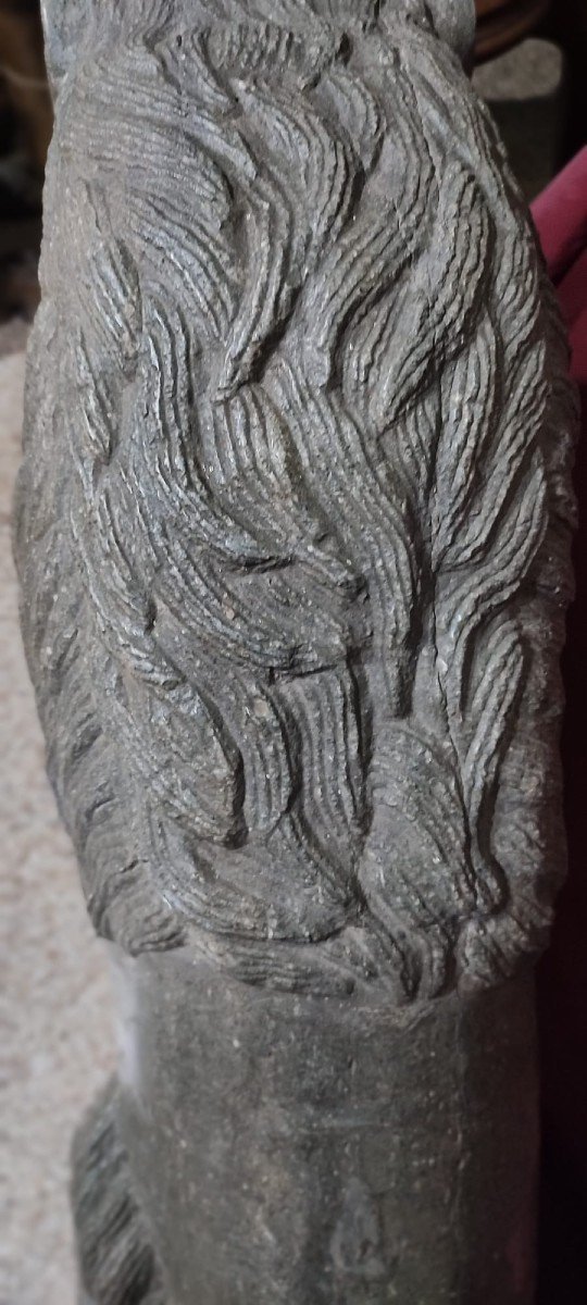 Medieval Arab-norman Lion, Likely Of Fatimid Origin. 13th-century Basalt Sculpture-photo-3