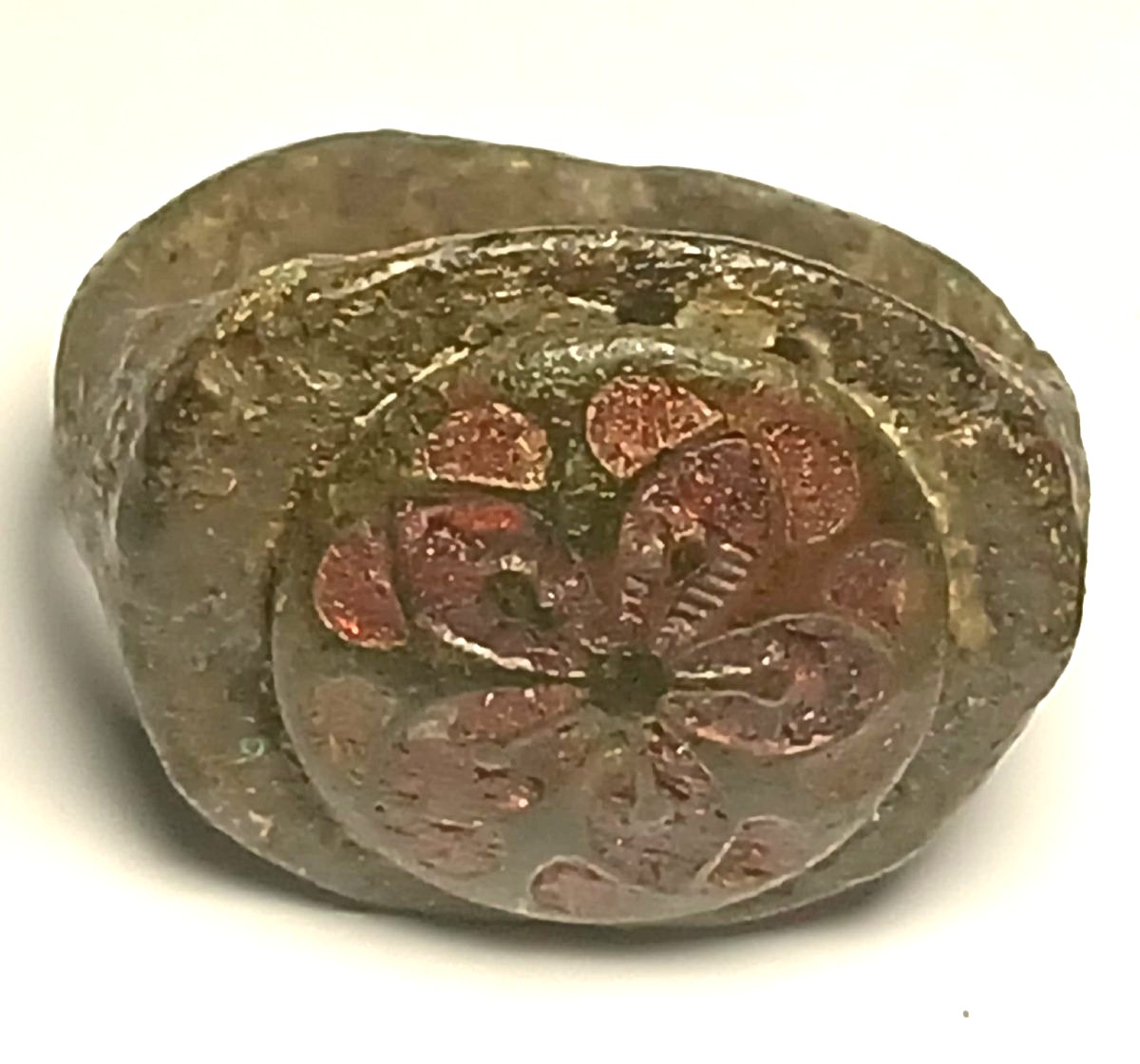  Bague templière ésotérique « Le Pentacle Magique » en bronze avec des traces d'or et d'émail. -photo-2