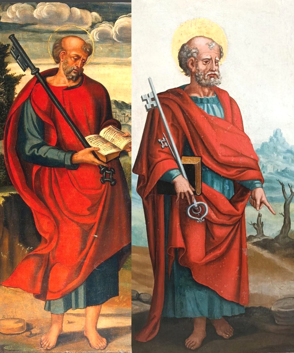 Francisco Pacheco De Rio. (master Of Velázquez) Saint Peter, Painting On Panel. 97 X 50 Cm. 