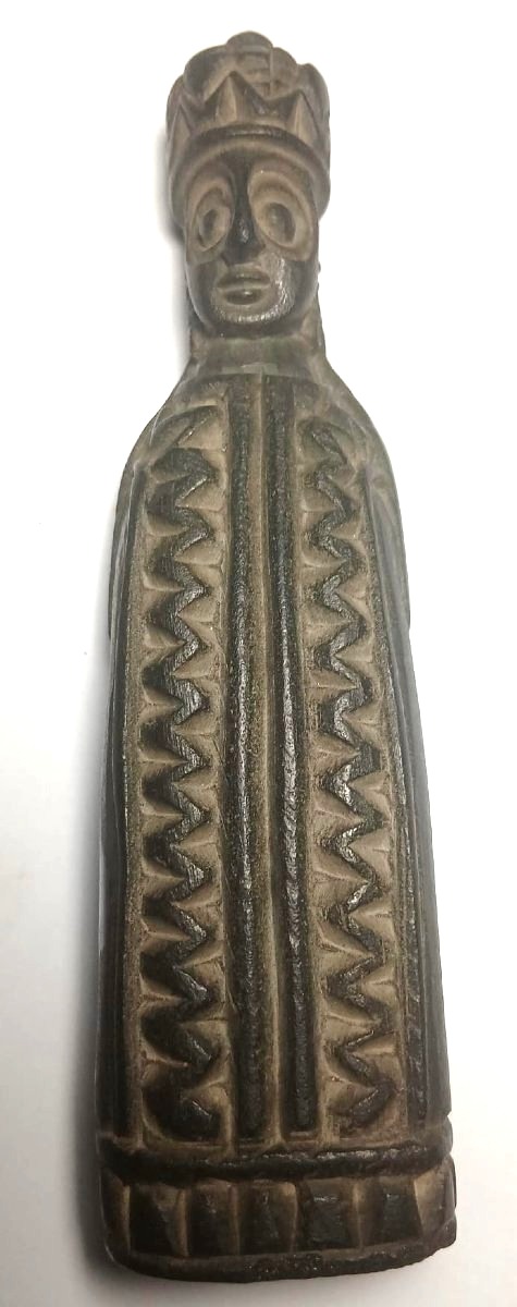 Medieval Onyx Seal Depicting A King Wearing A Tunic And A Crown. Die: Face With A Laurel Wreath. 12 Cm-photo-2