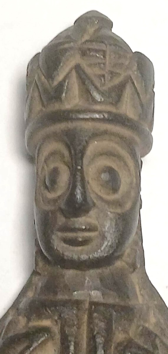Medieval Onyx Seal Depicting A King Wearing A Tunic And A Crown. Die: Face With A Laurel Wreath. 12 Cm-photo-4