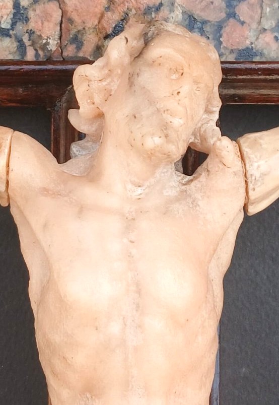 Andrea Tipa And Workshop. 18th-century Trapani Crucifix Carved From "flesh-colored" Stone.-photo-1
