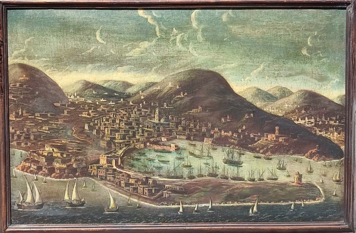 Didier Barra-Messine et son port vus à vol d'oiseau. Œuvre franco-flamand, 1630 c.-photo-3