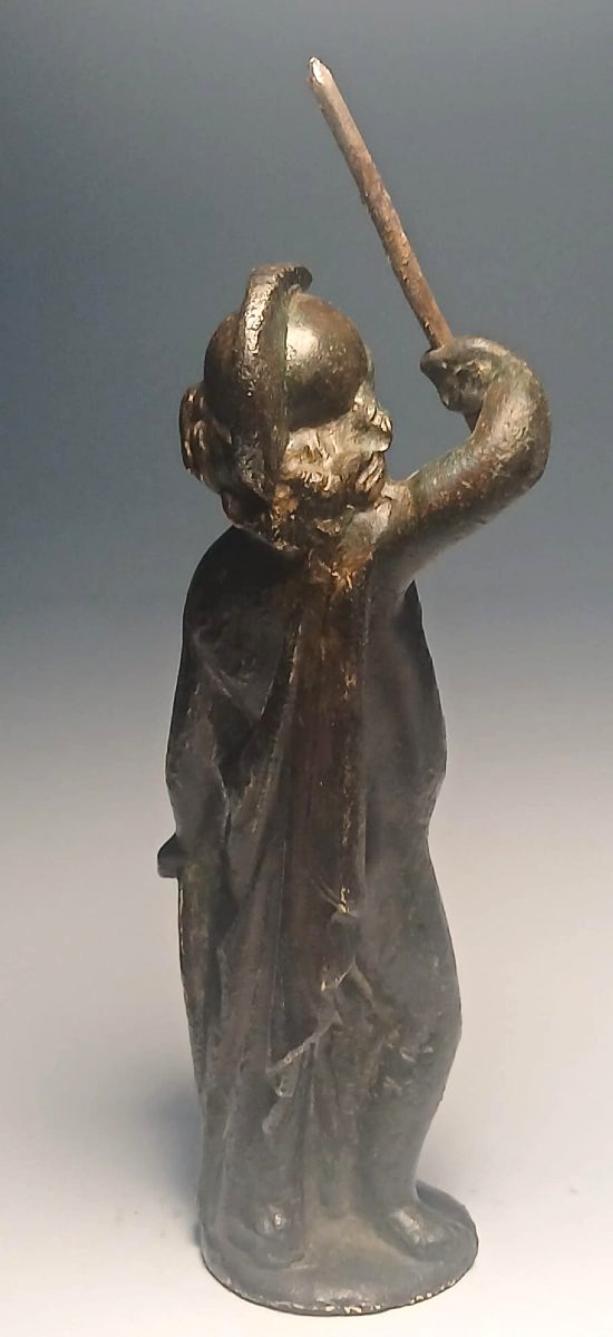  Child Mars. Renaissance Bronze Sculpture. Veneto, 16th Century. Height: 13 Cm.-photo-4