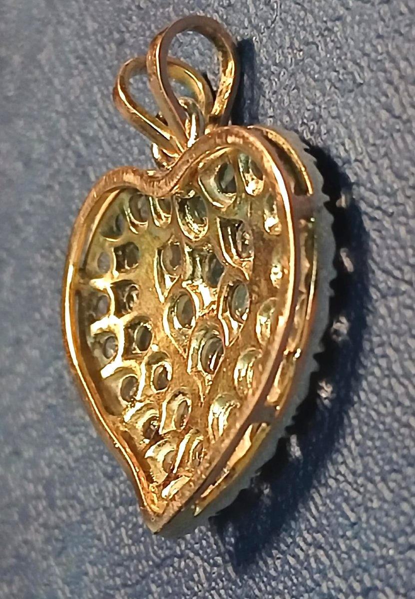 Gold Pendant With 0.40 Kt Diamonds. Double-height Structure, Weight 5 G.-photo-3