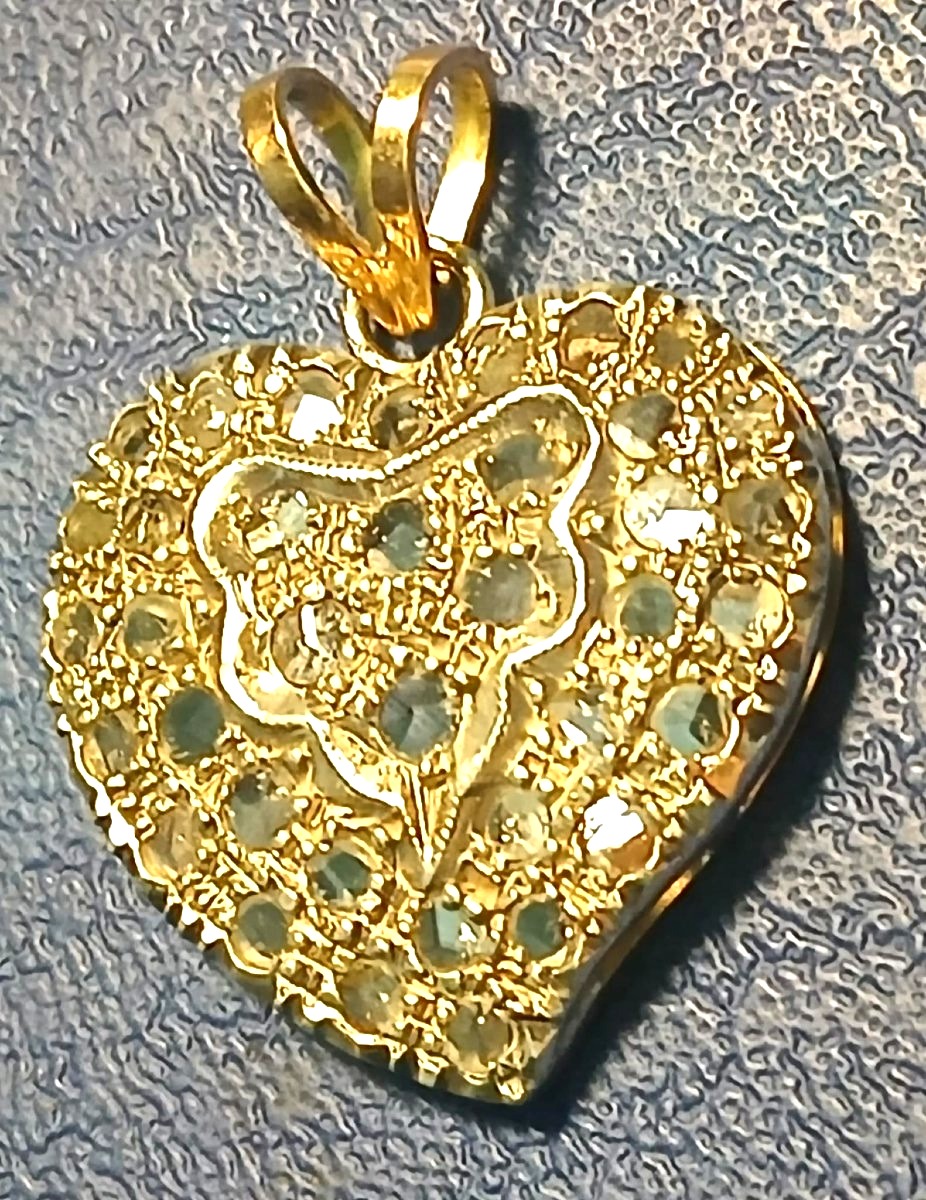 Gold Pendant With 0.40 Kt Diamonds. Double-height Structure, Weight 5 G.-photo-4