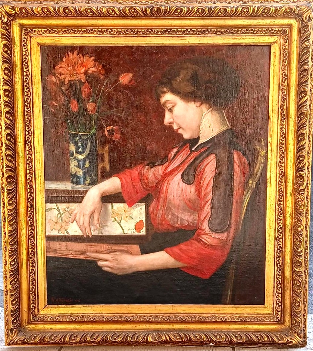 Natale Attanasio : ' La Ragazza e il suo album disegni'  Catania 1896 