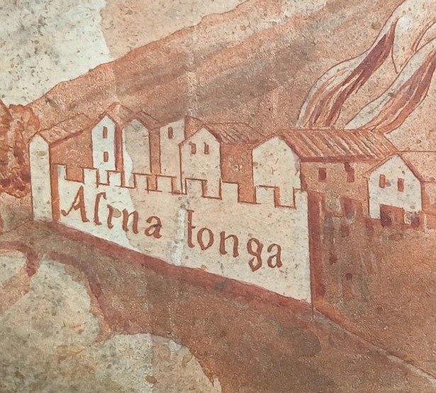La bataille de Val di Chiana. Croquis à l'échelle à l'encre et à la tempera, XIVe siècle. -photo-1