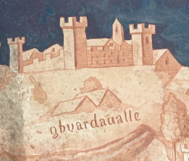 La bataille de Val di Chiana. Croquis à l'échelle à l'encre et à la tempera, XIVe siècle. -photo-2