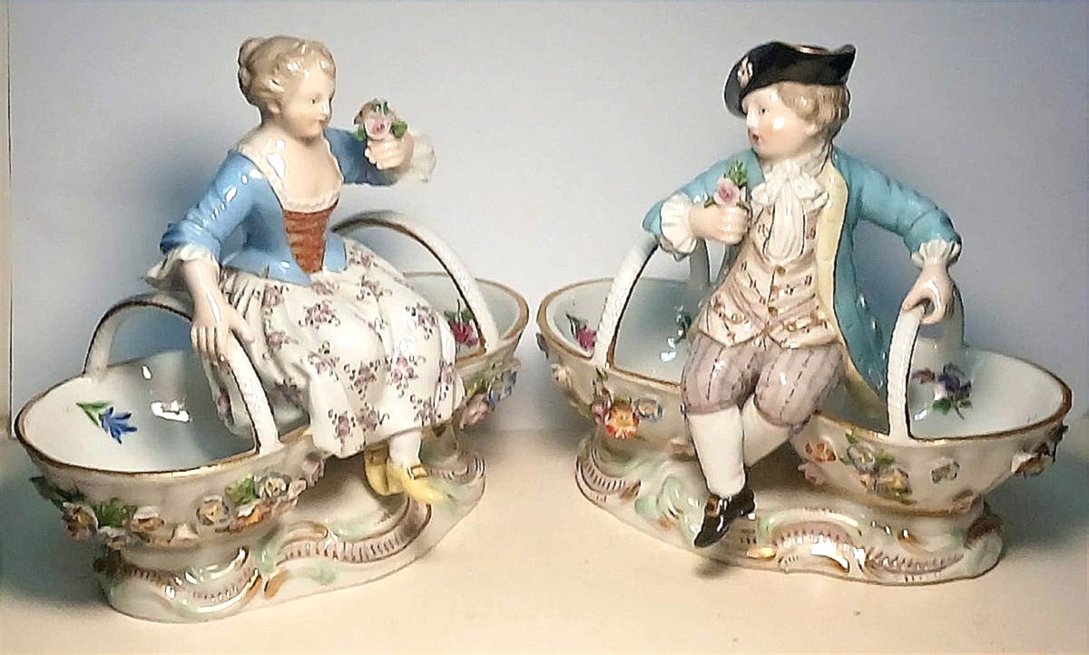  Pair Of Porcelain Meissen  Sec.xix-photo-2