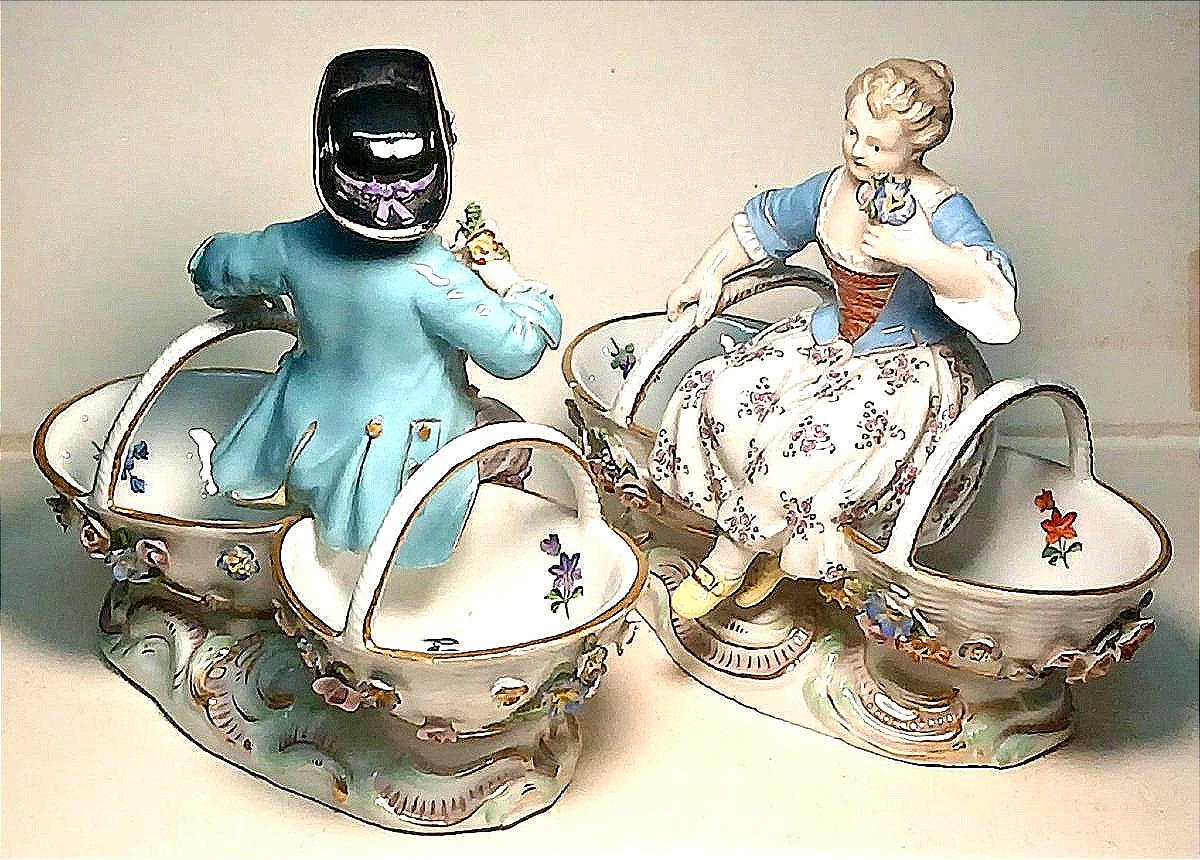  Pair Of Porcelain Meissen  Sec.xix-photo-3