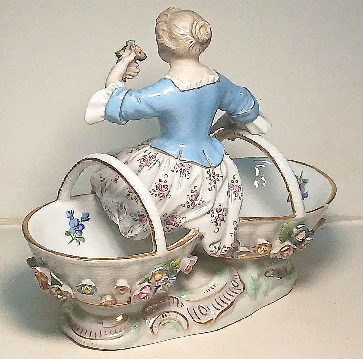  Pair Of Marcolini Porcelain Salt Cellars (1774–1814), Dated 1778.-photo-1