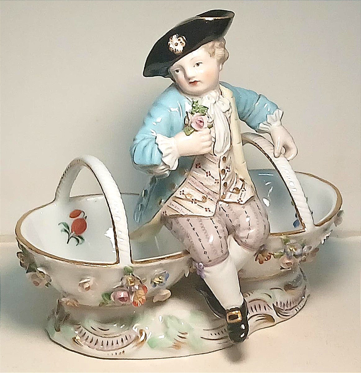  Pair Of Marcolini Porcelain Salt Cellars (1774–1814), Dated 1778.-photo-2
