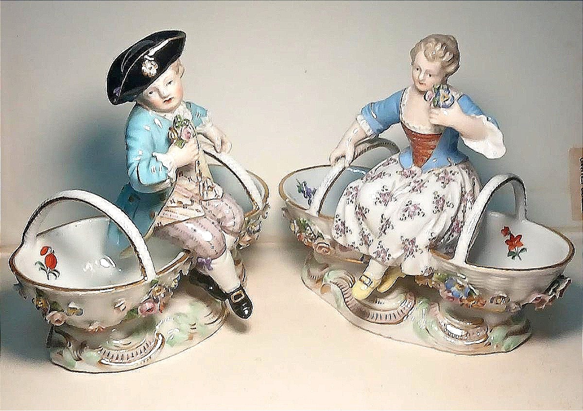  Pair Of Porcelain Meissen  Sec.xix