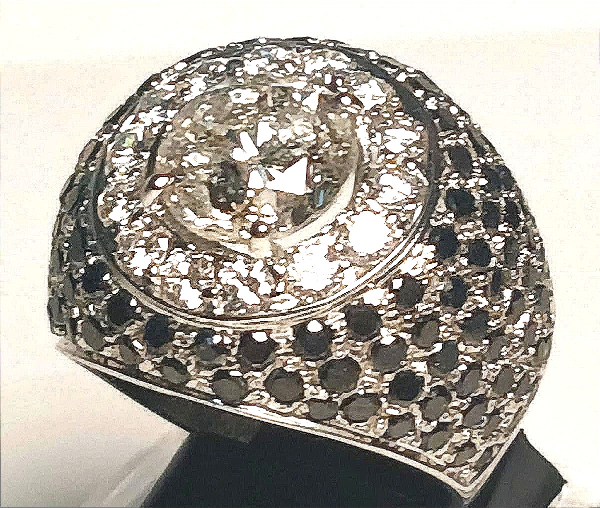 Bague Art Deco In White With A Brilliant Diamond Of 3.02 Carats Entourée Of Diamonds 2.10 Ct-photo-2