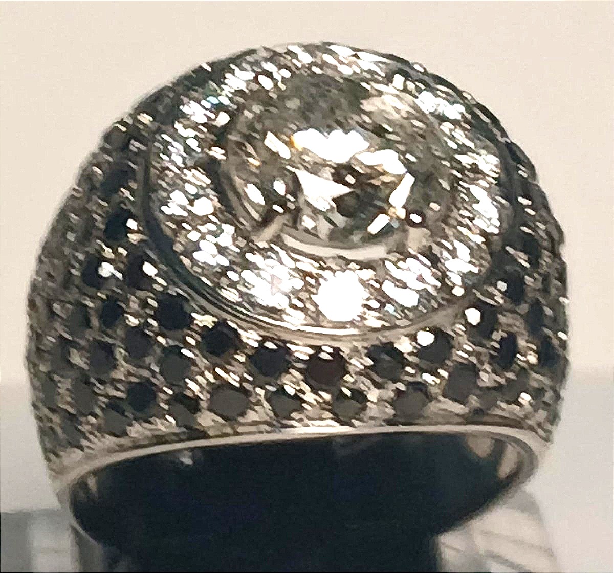 Bague Art Deco In White With A Brilliant Diamond Of 3.02 Carats Entourée Of Diamonds 2.10 Ct-photo-2