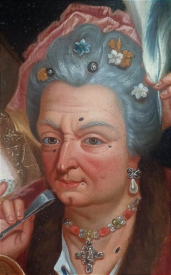 Attribué à Pietro Longhi. La noble vaniteuse. Huile sur toile, 82 x 65 cm.-photo-3