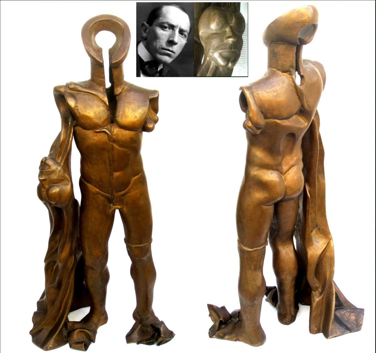  Umberto Boccioni, « L'Homme-chenille » ou « Fusion de forme humaine », 80 cm (1911-1912)-photo-1