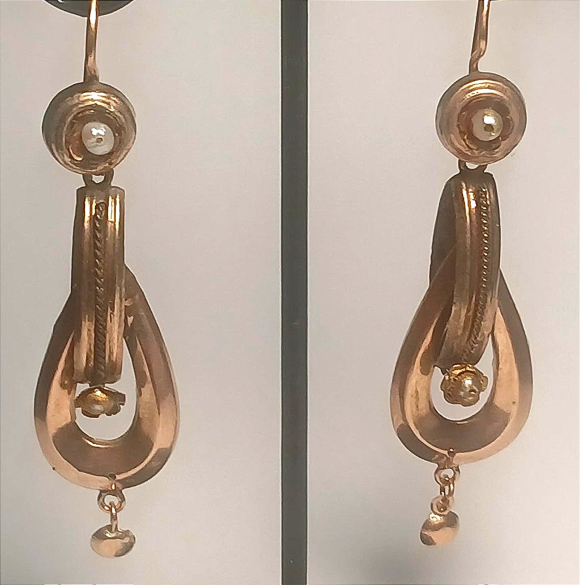  Boucles d'oreilles cloche Art nouveau censées éloigner le mauvais œil. Sicile, début du XXe s.-photo-3