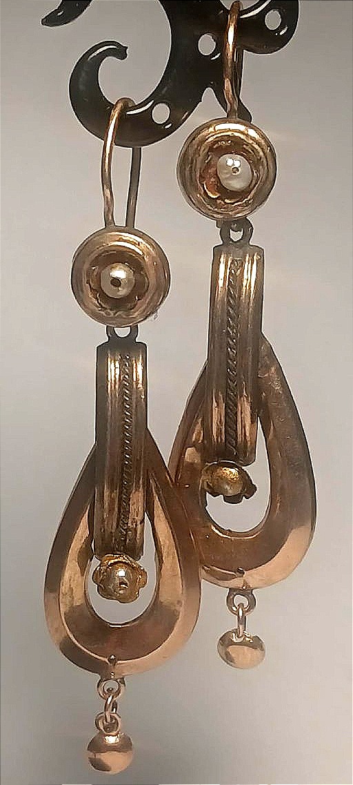  Boucles d'oreilles cloche Art nouveau censées éloigner le mauvais œil. Sicile, début du XXe s.