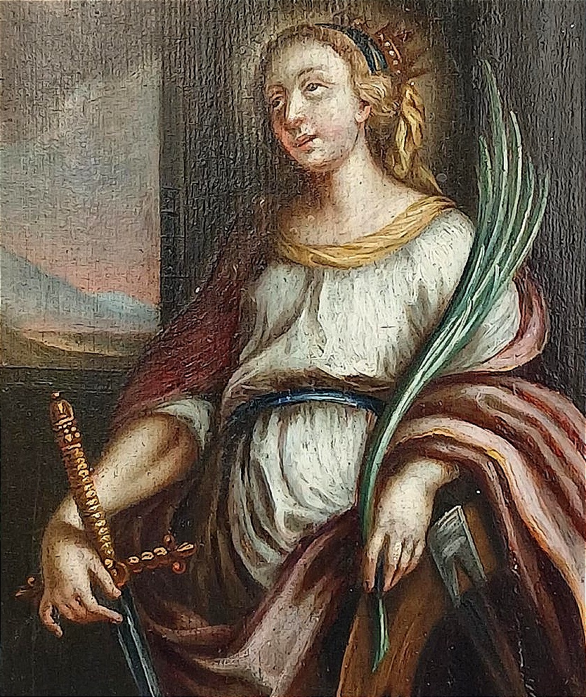 Sainte Catherine d'Alexandrie. Huile sur panneau de sapin, école italienne de la fin du XVIe s -photo-4