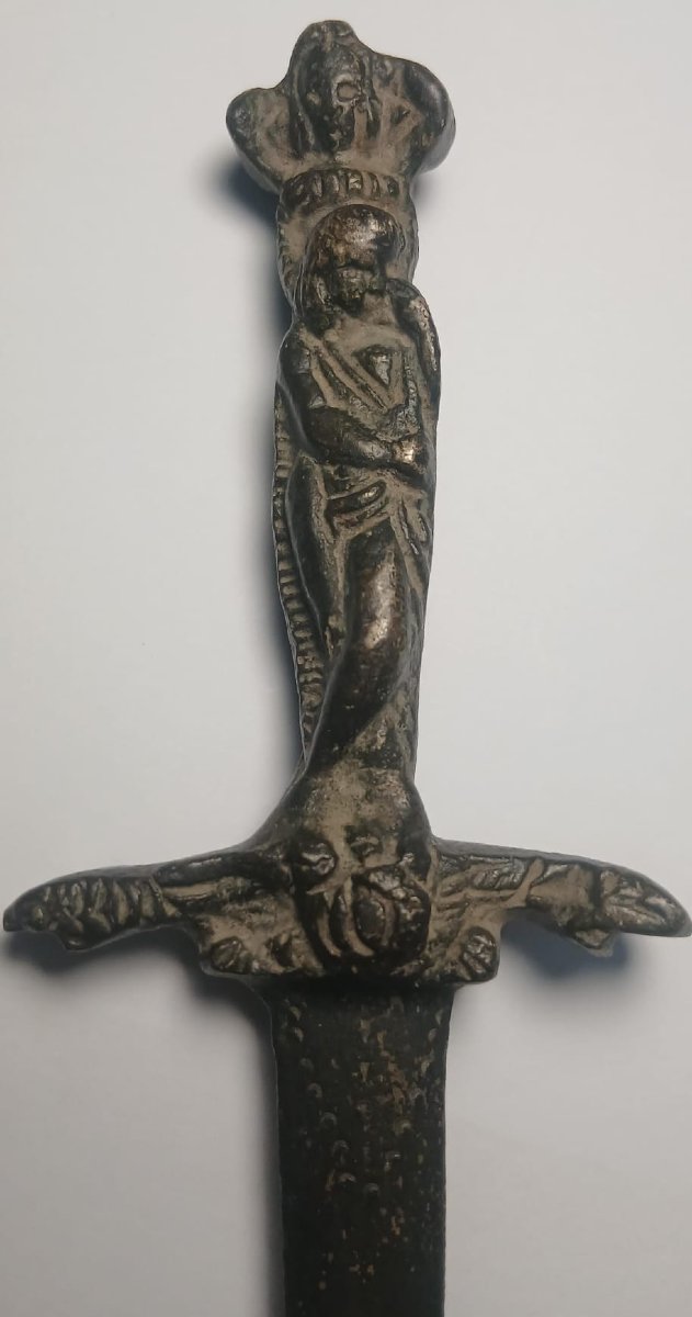 Mercy Dagger. Bronze Object With Depictions Of Life And Death And A Skull.-photo-2