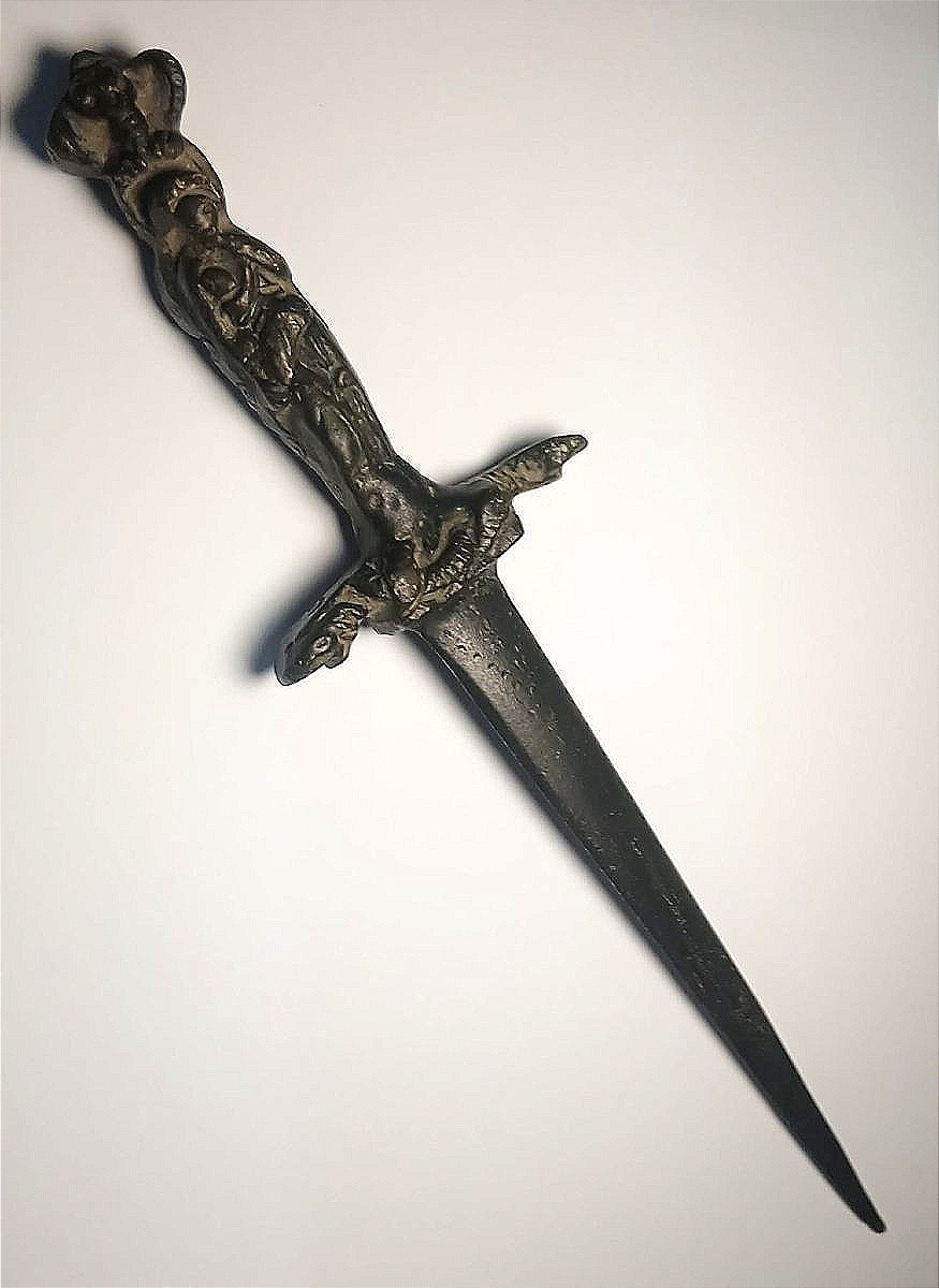 Mercy Dagger. Bronze Object With Depictions Of Life And Death And A Skull.