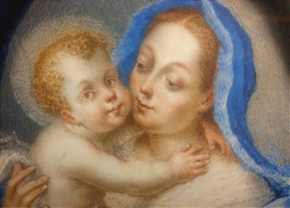 G.g. Chiari, "madonna And Child"—a 17th- To 18th-century Roman School Oil Miniature On Copper-photo-3