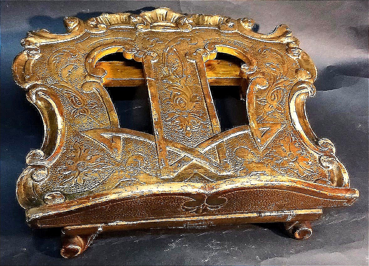 Engraved And Gilded Wooden Lectern, Louis XVI Period - Sicily, Circa 1780-photo-3