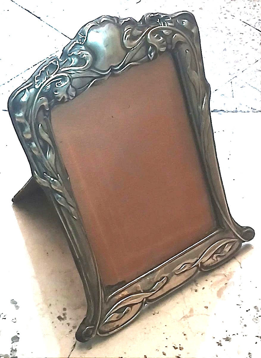  Art Nouveau-style Sterling Silver Frame, "london 1898," Silversmith Fm And S. 8  (30 X 24.5 Cm)-photo-2