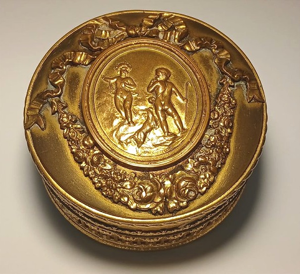 Tabatière-boîte à bijoux en cuivre doré au mercure, Napoléon III.-photo-2