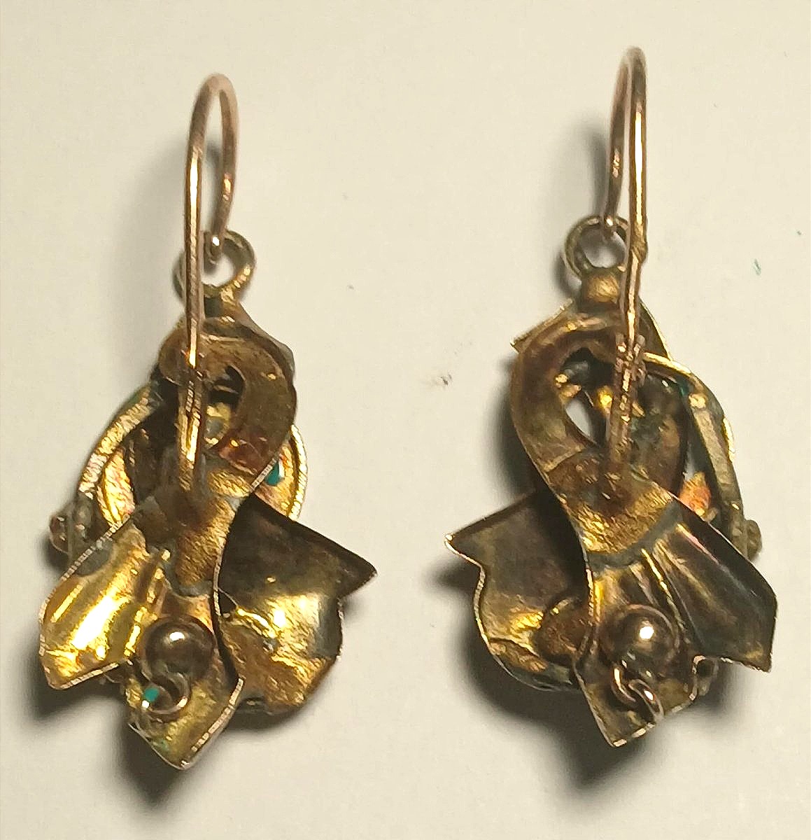 Bourbon Gold And Turquoise Enamel Earrings. Kingdom Of The Two Sicilies, Circa 1850.-photo-2