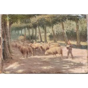 Le Berger Et Ses Moutons- Filippo Palizzi 1859