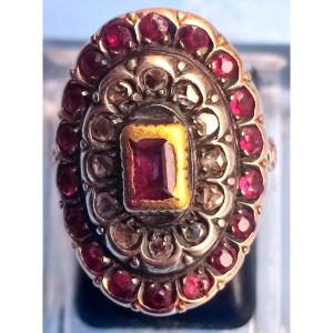 1930s Ring With Diamonds And Rubies