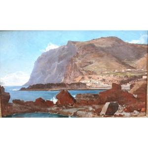  View Of Sferracavallo, A Small Village In Palermo, Painted By  Friedrich Paul Nerly.