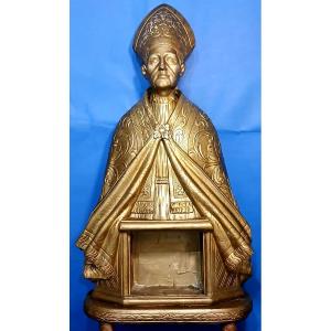 San Gennaro - Scultura lignea e pastiglia dorata, epoca Luigi XVI - Italia sec. XVIII (cm.56)