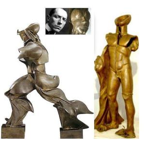 Umberto Boccioni « L'Homme-chenille » ou « Fusion de la forme humaine », sculpture en bronze