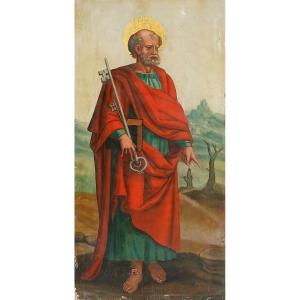  Francisco Pacheco De Rio. (master Of Velázquez) Saint Peter, Painting On Panel. 97 X 50 Cm.
