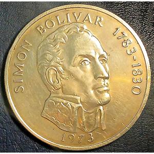 Republic Of Panama 20 Balboa Coin, 1973, 130 G, .925 Silver, 61 Mm Diameter.