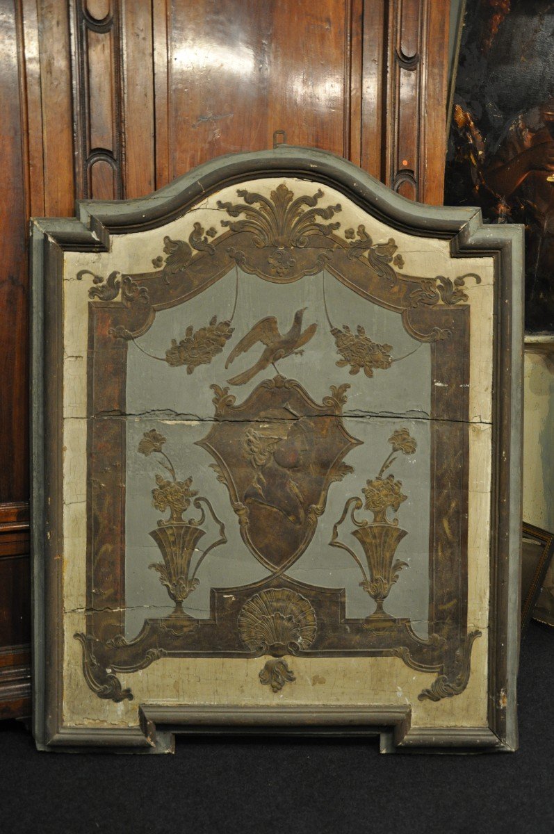 Lacquered And Gilded Wooden Panel, Piedmont Sec. XVII-xviii