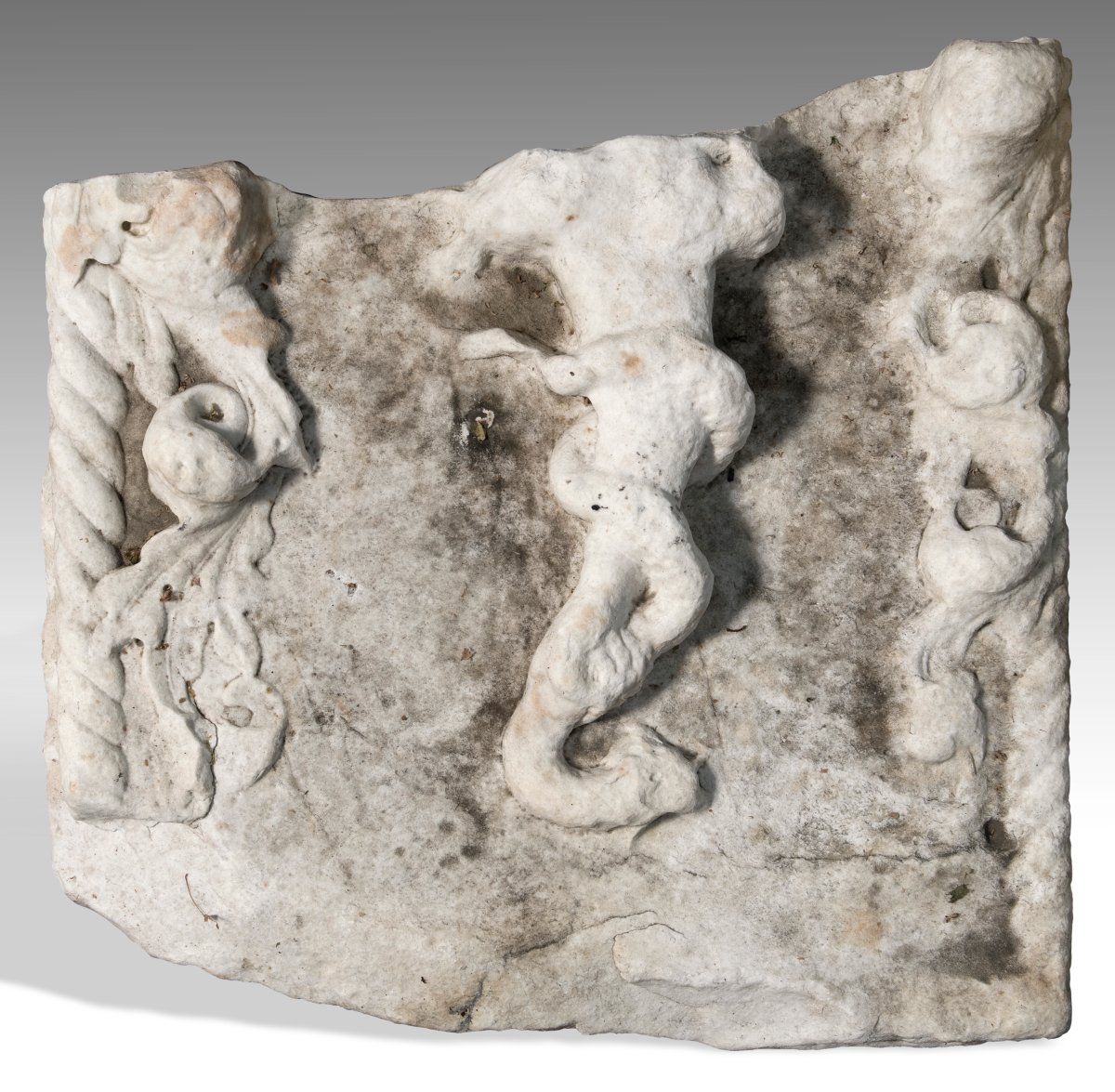 Haut-relief de la Renaissance représentant : « Le bâton d'Asclépios »